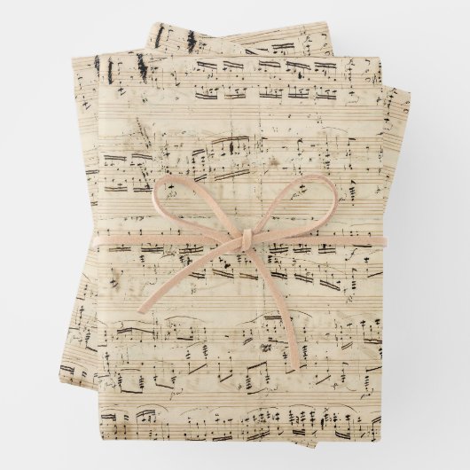 Antiek blad Music Chopin Manuscript Inpakpapier Vel (In situ)