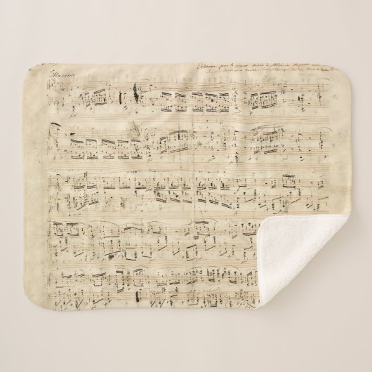 Antiek blad Music Chopin Manuscript Sherpa Deken (Voorkant (horizontaal))