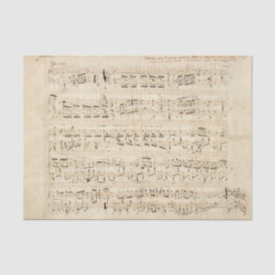 Antiek blad Music Chopin Manuscript Tissuepapier