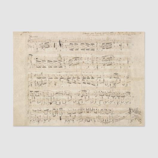 Antiek blad Music Chopin Manuscript Tissuepapier (Voorkant)