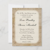 Antiek blad Music Theme Wedding Invitation Kaart (Voorkant)