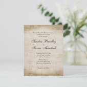 Antiek blad Music Theme Wedding Invitation Kaart (Staand voorkant)
