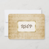 Antiek Bladmuziek Bruiloft RSVP-kaart RSVP Kaartje (Achterkant)