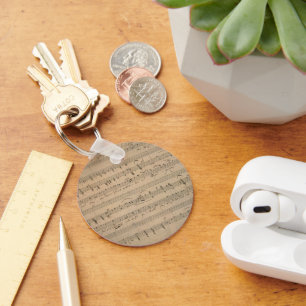 Antiek bladmuziek uit 1822, Song of the Old Man Sleutelhanger