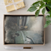  Antiek blauw autowrak Tissuepapier (Geschenk)