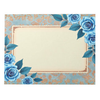Antiek Blauw Bloemmotief Scrapbookpapier/Notitiebl Notitieblok