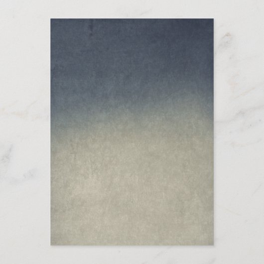 Antiek Blauw en Goud Bruiloft Informatie Gast Informatiekaartje (Achterkant)