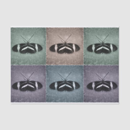  Antiek blauw Paars blauw ontwerp Tissuepapier (Voorkant)