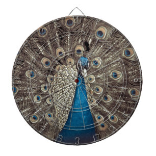 Antiek Blauw Peacock Dartbord