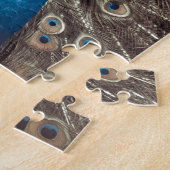 Antiek Blauw Peacock Legpuzzel (Zijkant)