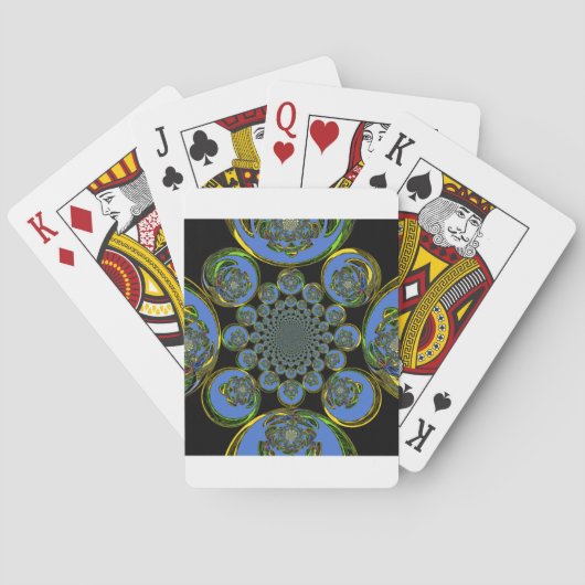 Antiek Blauw Pokerkaarten (Achterkant)