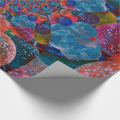  Antiek blauwe Abstracte ballonnen Cadeaupapier (Hoek)