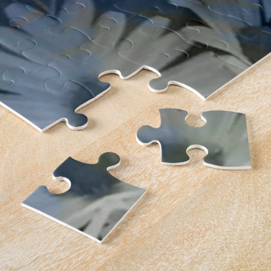 Antiek Blauwe Daisy Bloemen Legpuzzel (Zijkant)