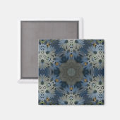 Antiek Blauwe Daisy Bloemen Magneet (Voorkant / Achterkant)