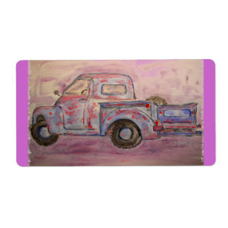 antiek blauwe patina etiket