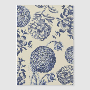 Antiek blauwe ventilator AfdrukFloral