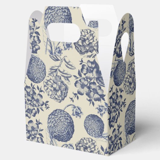 Antiek blauwe ventilator AfdrukFloral Bedankdoosjes (Geopend)