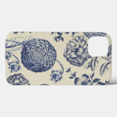 Antiek blauwe ventilator AfdrukFloral Case-Mate iPhone Case (Achterkant (horizontaal))