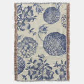 Antiek blauwe ventilator AfdrukFloral Deken (Voorkant Verticaal)