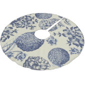 Antiek blauwe ventilator AfdrukFloral Kerstboom Rok (Gekanteld)