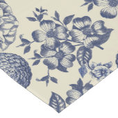 Antiek blauwe ventilator AfdrukFloral Korte Tafelloper (Hoek)