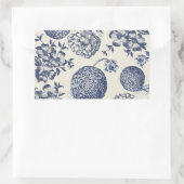 Antiek blauwe ventilator AfdrukFloral Rechthoekige Sticker (Tas)