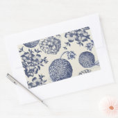 Antiek blauwe ventilator AfdrukFloral Rechthoekige Sticker (Envelop)