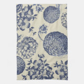 Antiek blauwe ventilator AfdrukFloral Theedoek (Verticaal)