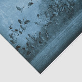 Antiek Blauwgroen blauw textiel ontkoppeling Tissuepapier (Detail)