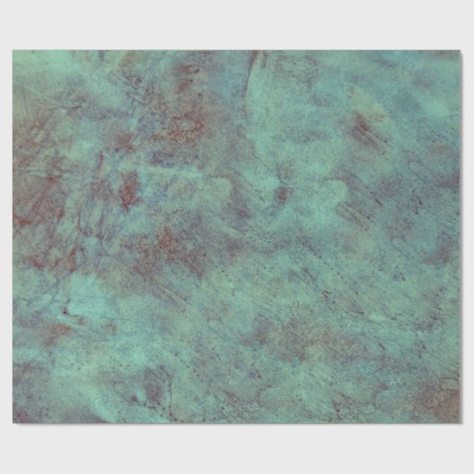 Antiek Blauwgroen bruin getextureerd ontspringen Cadeaupapier (Vlak)