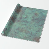Antiek Blauwgroen bruin getextureerd ontspringen Cadeaupapier (Uitgerold)