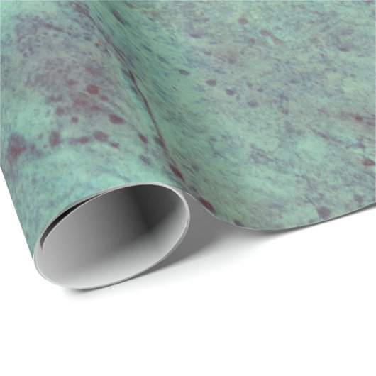 Antiek Blauwgroen bruin getextureerd ontspringen Cadeaupapier (Rol Hoek)