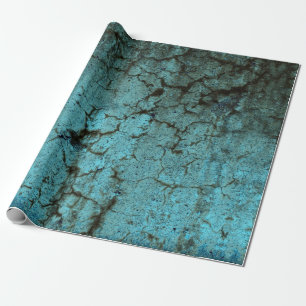 Antiek Blauwgroen Groene Textuur Grunge Cadeaupapier