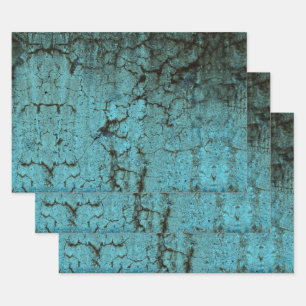  Antiek Blauwgroen Groene Textuur Grunge Inpakpapier Vel