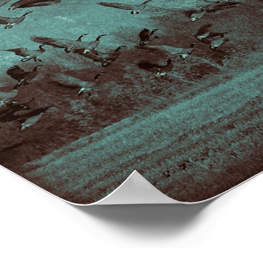  Antiek Blauwgroen groene textuur ontkoppeling van Poster (Hoek)