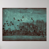  Antiek Blauwgroen groene textuur ontkoppeling van Poster (Voorkant)