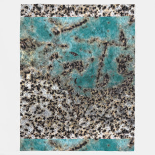 Antiek Blauwgroen roestontwerp Fleece Deken