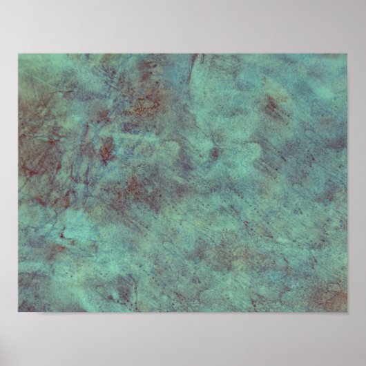 Antiek Blauwgroen Turquoise Brown Texture Poster (Voorkant)