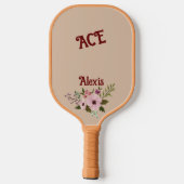 Antiek Bloemen Aangepaste Monogram Naam Pickleball Paddle (Achterkant)