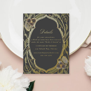 Antiek Bloemen Art Nouveau Bruiloft Goud Details Folie Feestdagen Briefkaart