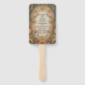 Antiek Bloemen Art Nouveau bruiloft Handwaaier (Achterkant)