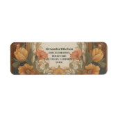 Antiek Bloemen Art Nouveau Vrijgezellenfeest Etiket (Voorkant)