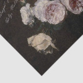 Antiek Bloemen met Script Tissuepapier (Detail)