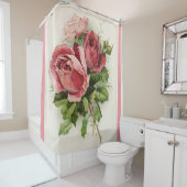 Antiek Bloemen Rozen Douchegordijn (In situ)