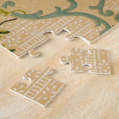 Antiek bloemendecoratief behangpatroon legpuzzel (Zijkant)