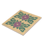 Antiek bloemenstencil tegeltje (Zijkant)