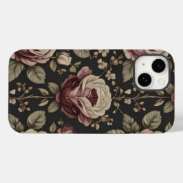 Antiek Bloemmotief Roos Patroon Donkere Gotische H Case-Mate iPhone 14 Hoesje