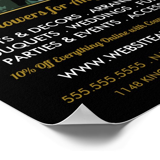 Antiek bloemontwerp, Bloemenbouw Adverteren Poster (Hoek)