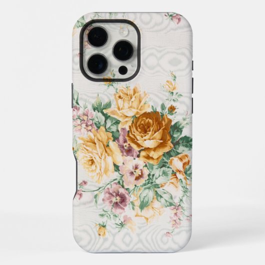 Antiek Bloemstof Patroon iPhone Hoesje (Achterkant)