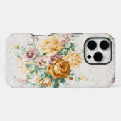Antiek Bloemstof Patroon iPhone Hoesje (Achterkant horizontaal)